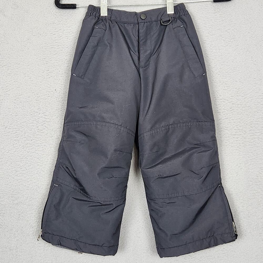 Lands End Pants Youth 4 Black Snow Insulated Nylon Ski Winter Outdoors Warm